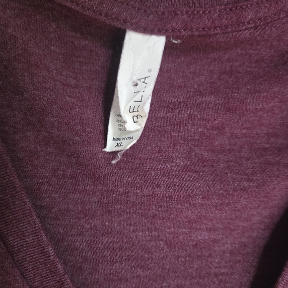 Bella Canvas Purple V-Neck Tee with Yello Ohio Pocket - Picture 3 of 3